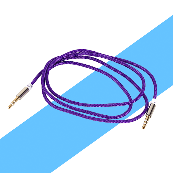 3,5 mm:n AUX-kaapeliadapteri, uros-uros, autostereojohto, violetti