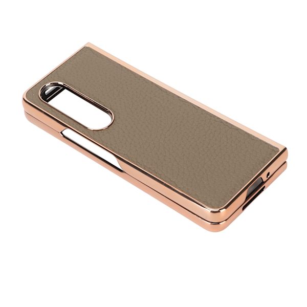 Fällbar telefonfodral för Samsung Galaxy Z Fold 4 Nano Galvaniserat läder Stjärnmönster Anti Scratch Telefonskyddsfodral Grå