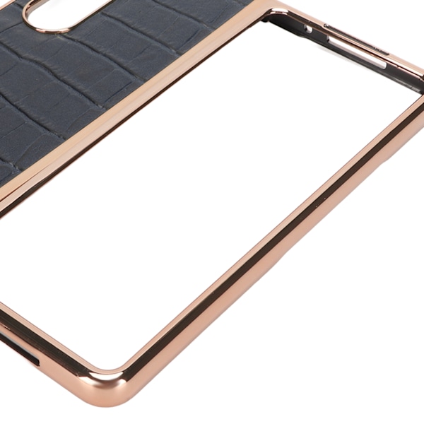 Telefonskal skyddande fodral för Samsung Galaxy Z Fold 4 Nano Plating Krokodil mönster äkta läder reptåligt blått