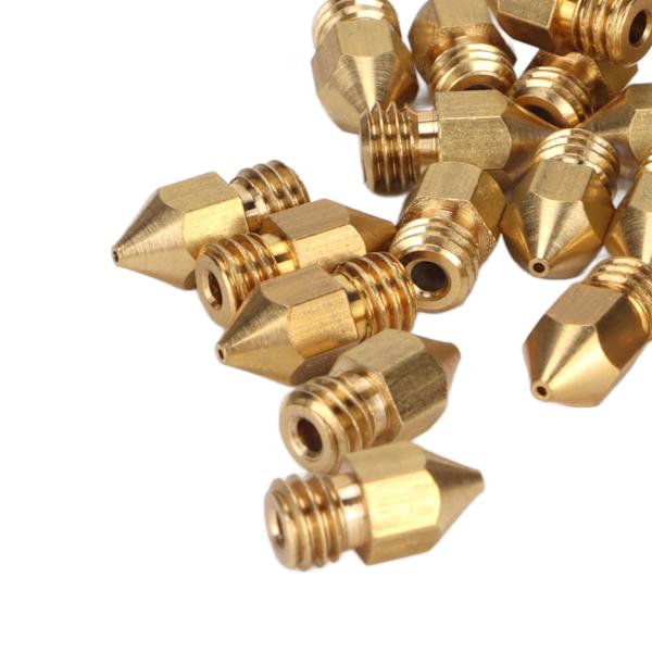 20 stk. MK8 dyse sæt 1,75 mm M6 gevind polerede ekstruder dyser med opbevaringsboks til 3D-printer udskiftning