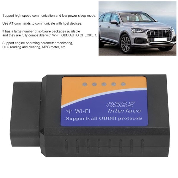 Wifi OBD2 -koodianturi, ammattimainen auton vikakoodinlukija, diagnostiikkatyökalu IOS:lle ja Androidille