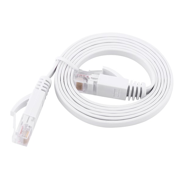 RJ45 CAT6 Ethernet netværkskabel fladt LAN-kabel UTP patch-router-kabler 1000M hvid 1 meter