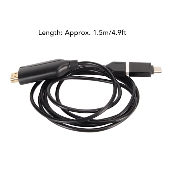 Videokaappauskortin kaapeli HD 1080P 60fps HD Multimedia Interface USB- ja Type C -videomuunnin kaapeli 4.9ft