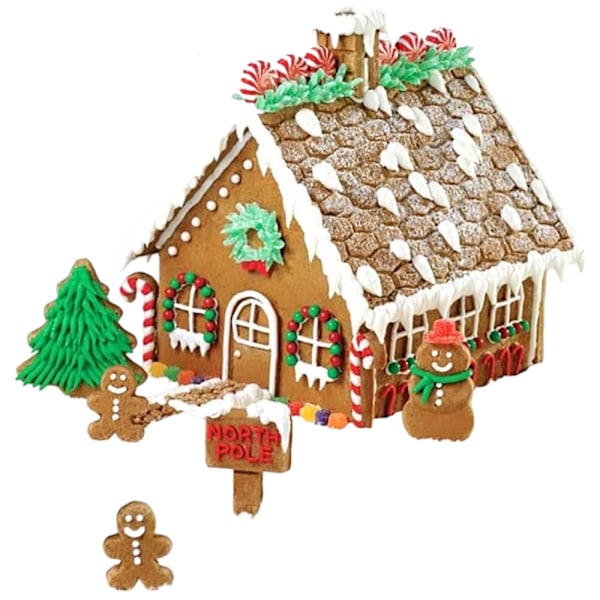 Säker för barn Pepparkakshus Kakform Set, DIY Bakglädje med Rostfria Formar, Perfekt för Jul och Presenter
