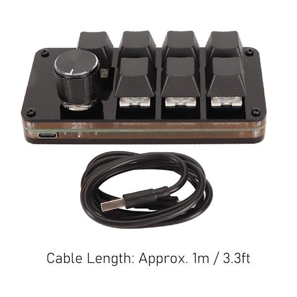 Makroprogrammerings tangentbord Hotswap Enhands Blå switch Mini 7-tangenters mekaniskt tangentbord med ratt för spelarbete