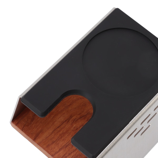 Multifunktionell Tamperhållare, Espresso Tamperställ för 51, 54, 58mm Espresso Tillbehör, Förstärkt Massiv Träbottenplatta, Kompakt Tampermatta