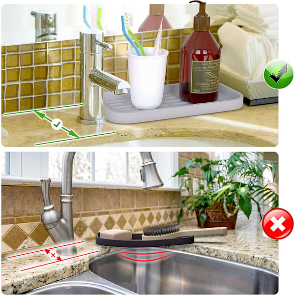 Lyxig Diskorganisatör, Silikon Svamphållare för Diskbänk, Värmebeständig Matta, Snabbtorkande Design för Effektiv Vattenavrinning, Multifunktionell Diskbänk