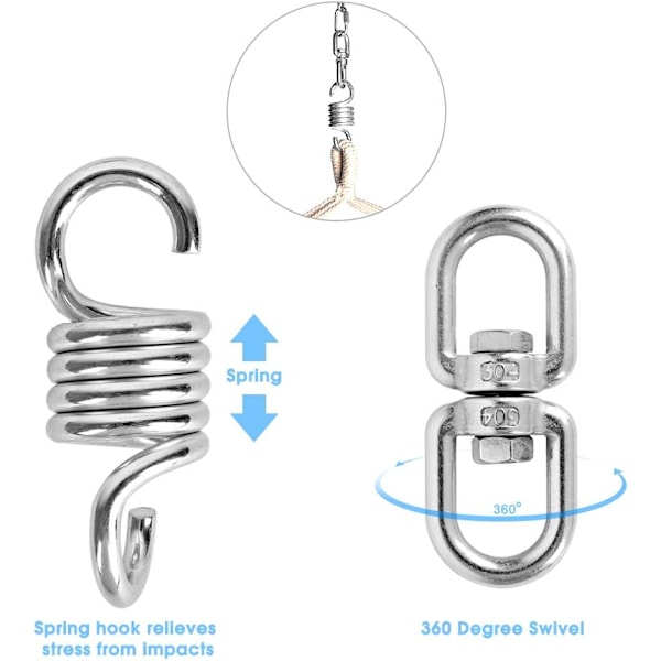 Kraftig Träbalkhängare, Hög Lastkapacitet Hängande Kit Med Låsande Karbinhakar Och Vridbar Snurra För Inom- Och Utomhusbruk, Robust Konstruktion