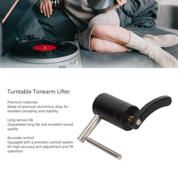 Platespiller Tonearm Lifter Aluminiumlegering Profesjonell Enkel å Installere 2.5mm Platespiller Arm Lifter for LP