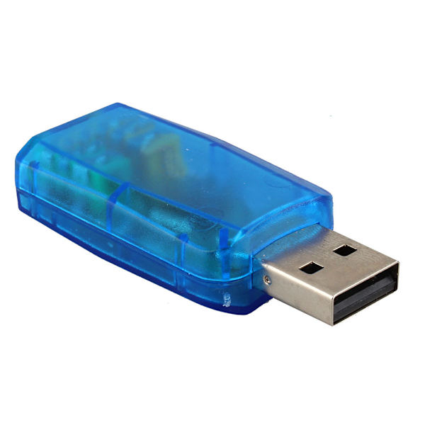 USB 2.0 Virtuell Ekstern Mikrofonhøyttaler 3D 5.1 Kanals Lyd PC Lydkort Adapter