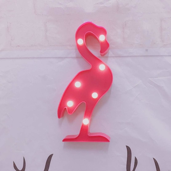 Flamingo-festbelysning, skylt för väggdekor, LED-belysning för semester- och födelsedagsfester, för barn, baby, vuxna, sovrum, vardagsrum, söt kontorsdekor