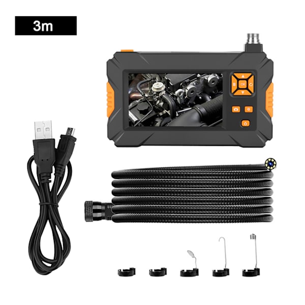 4,3 tum P30 1080P 70° rörinspektionskamera IP67 vattentät industriell boroskop 3m/9,8ft kabel
