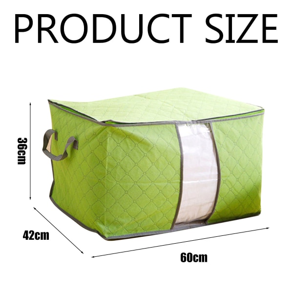 5 st bärbara kläder vikbara förvaringsväska dammtät täcke arrangör non-woven tyg stor storlek grön