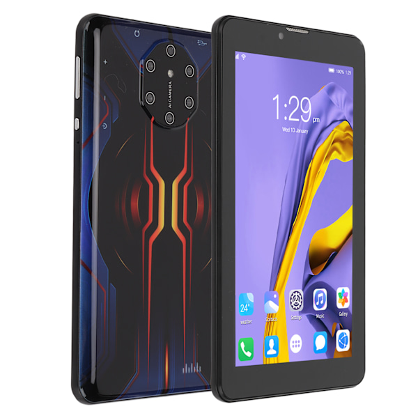 7-tums Tablet 8-kärnig Processor 2G 32G RAM Dubbla SIM Dubbel Standby Dubbla Kameror 1280x800IPS 2.4G WIFI Tablet 100‑240V