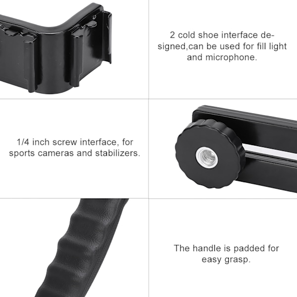 L-formet håndholdt stabilisatorbrakett med kald skoinngang for DJI OM 4/Osmo Mobile 2 3
