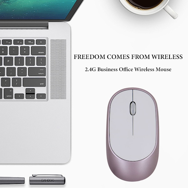 Tyst Trådlös Mus, Lila Ergonomisk Design Bluetooth 5.0 Anslutning, Snabb Precis Spårning, Justerbar DPI Uppladdningsbar Trådlös Mus för