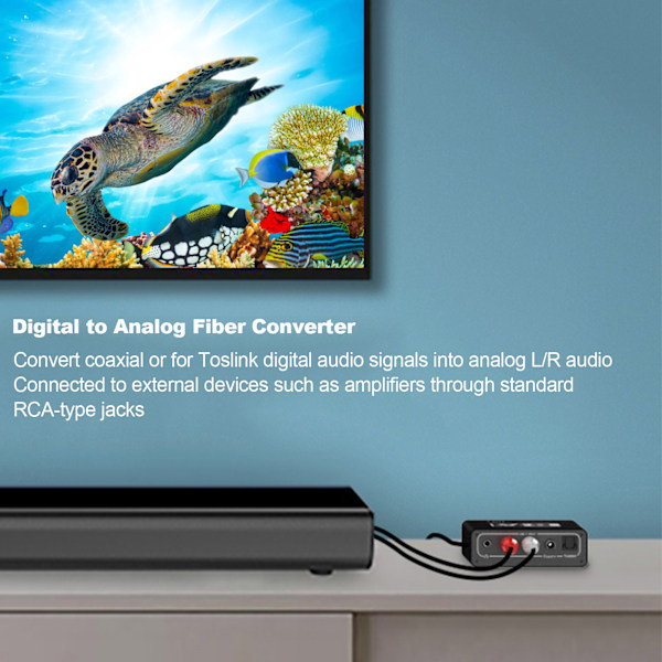 Digital till analog fiberomvandlare volymjustering koaxial till 5.1-kanals ljudavkodare (värd USB-strömförsörjningsledning optisk fiberledning)