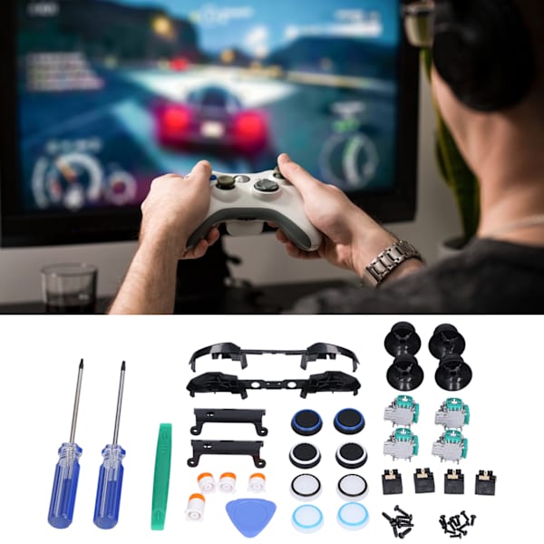 QM21071021 Reservdelar Spelkontroll Kit Joystick Bumpers Triggers ABXY Knappar Kontroll Reparationssats