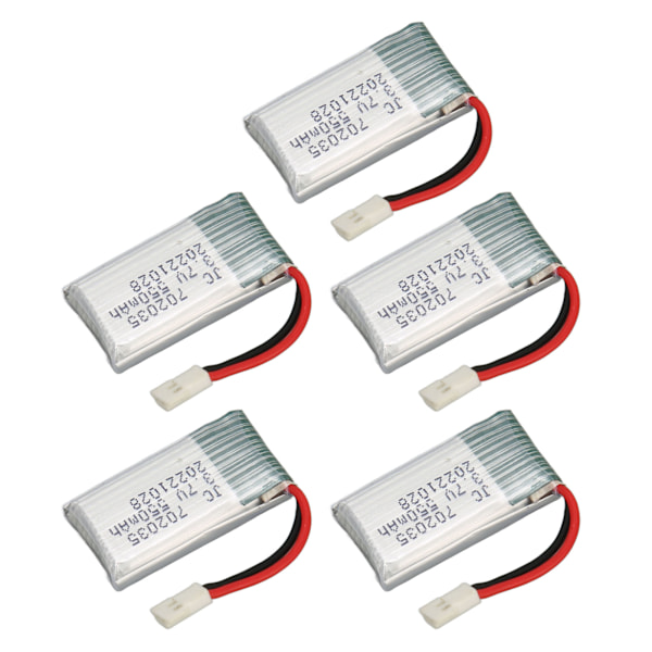 5 kpl 3.7V 550mAh:n kauko-ohjattavan UAV-akun lisävarusteet Hubsan X4 H107 H107L H107D MJXRC F47 DFD F180 RC -lennokkiin