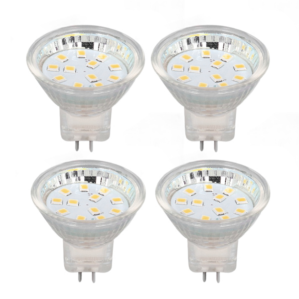 4 kpl MR11 12LED-lamppu 2W 300LM Spot-lamppu Kaksoisnasta B