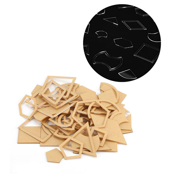 54PCS Klar Akryl Mönster Stencil Mall Set Läderhantverk Quiltning Symaskiner DIY