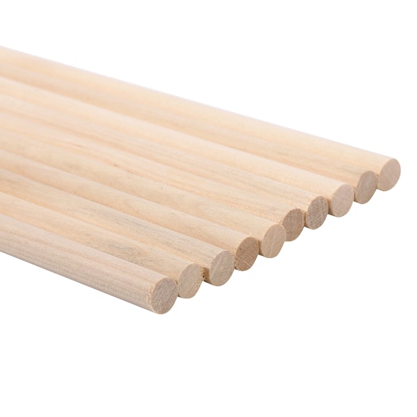 10 st DIY Träkonst Hantverk Pinnar Dowels Stänger Söt Träverktyg 0,8 CM*30 CM