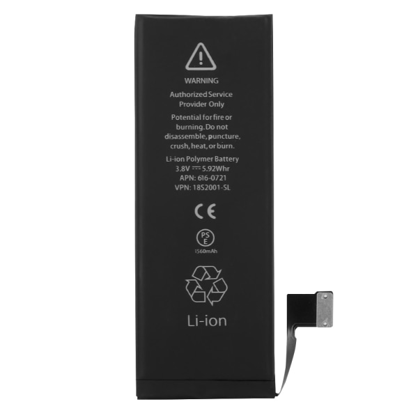 1560mAh Vaihdettava matkapuhelinlitiumparisto iPhone 5/5S:lle (iPhone5S)