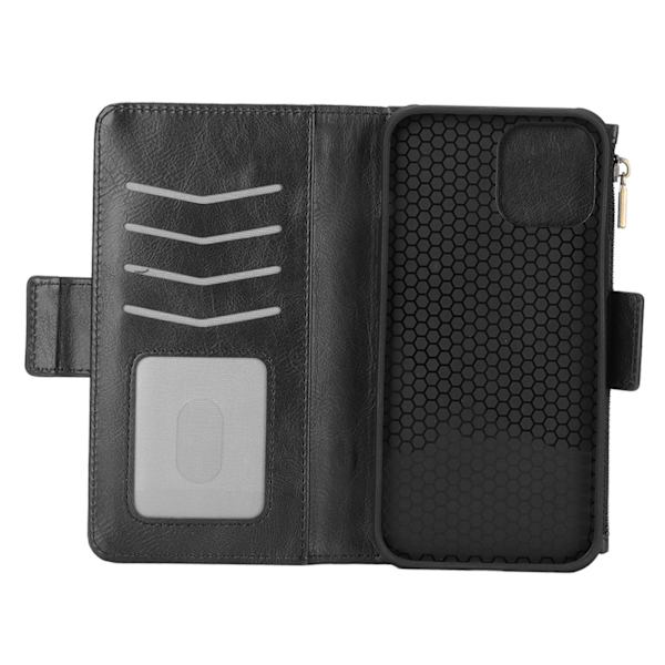Multifunktionel pung etui PU læder magnetisk flip anti-tyveri telefon beskyttende cover