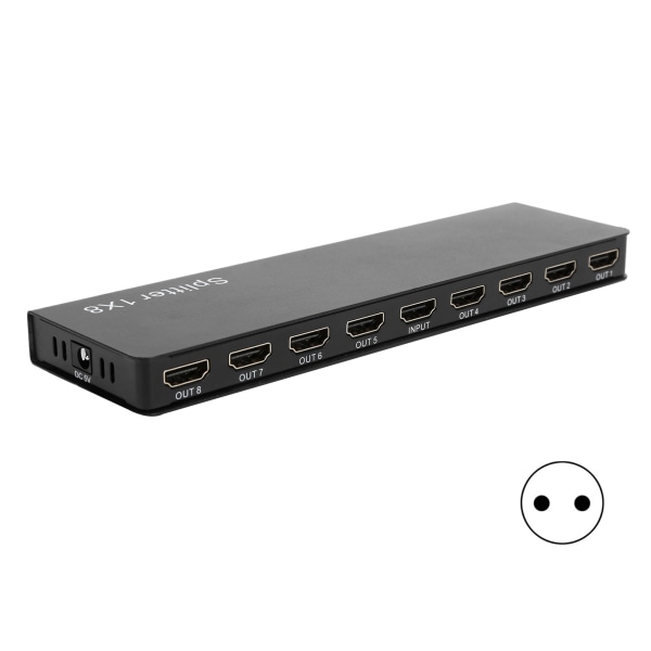 100-240V F118 8-portars 1 in 8 ut HDMI 1.4 Splitter Audio Video 1080P Distributör