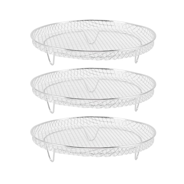 3 stk. Airfryer Dehydrator-stativer, stabelbare, fødevaregodkendt rustfrit stål, frugt- og køddehydrering, Airfryer-stativ til Airfryer