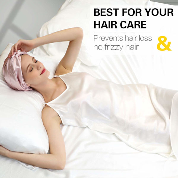 Silk Sleep Cap for Women Hair Care,Natural Silk Night Bonnet w