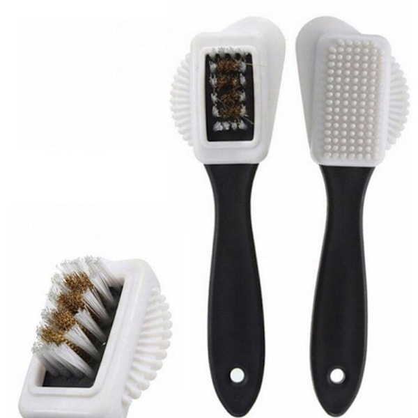 2 Pcs Suede Brush Nubuck Brush Portable 4 Way Leather Brush Cleaner Outdoor Shoes Brushes for Shoes Boots Cleaning