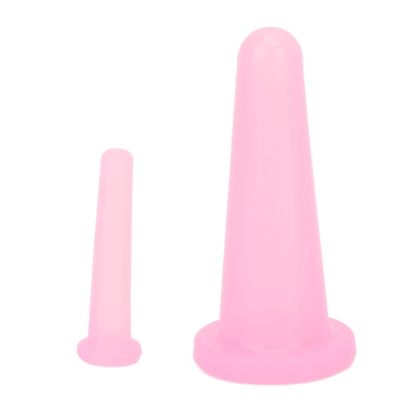 2 st ansiktssugkoppar set mini silikon mjuk bärbar vakuumsugmassagekoppar för vuxna hem rosa