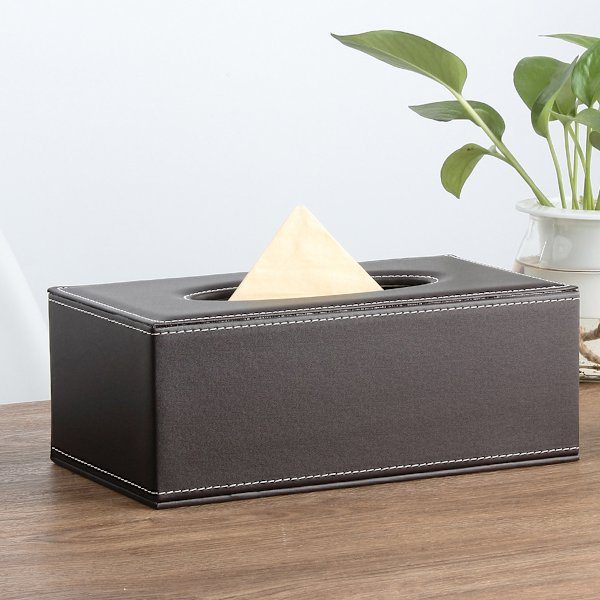 Serviettboksdeksel Rektangel, PU Lær Serviettboksholder Rektangulær, Kleenex Boksdeksler for Hjem/Kontor/Bildekorasjon