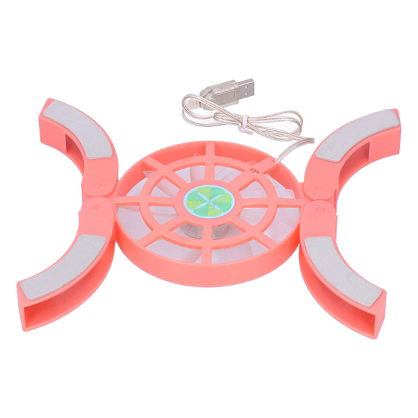 DRS04 Foldbar Computer Laptop Køler Kølepude Lysende USB Kølebase (Pink )