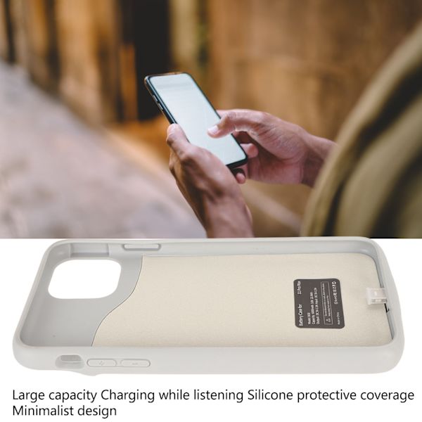 Telefonbatterifodral för IOS 11 Pro Max 6,5 tum utökat laddningsskyddsfodral 6000mAh laddningsbart indikatorfodral