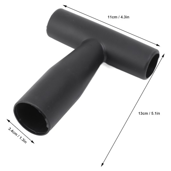 T-formet skuffeskaft i plast, sterkt, lett, sklisikkert snøskuffeskaft, 3,4 cm innerdiameter