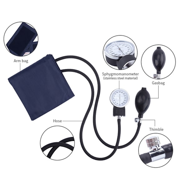 Blodtryksmåler Kit Medicinsk Stetoskop Nøjagtig Måling Professionel Manuel Manchet Sphygmomanometer