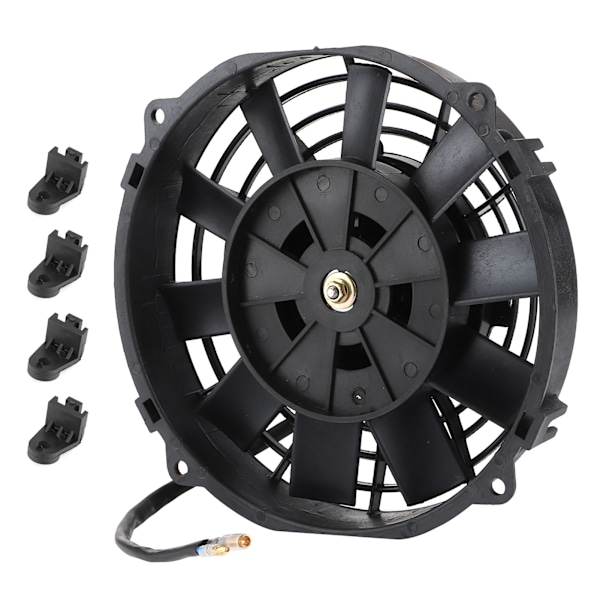 Universell elektrisk fläkt 8 tum för kylare bil kylning luftkonditionering 10 blad 12V 80W 2250 RPM