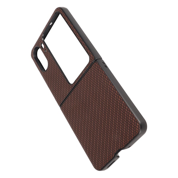 Hiilikuitukuvioinen taittuva puhelimen suojakotelo matkapuhelimen suojakotelo Oppo Find N2 Flip Brownille
