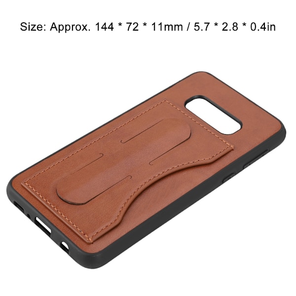 Enkel stil PU läder korthållare telefonfodral för Samsung S10 Lite bakre telefonfodral (brun)