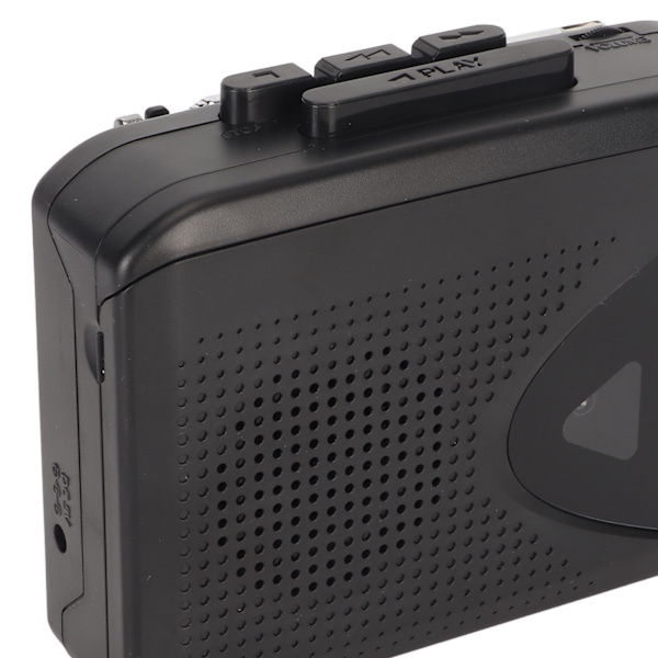 Kannettava kasettitoistin FM AM -radio stereokasetti MP3-muuntimella Nauhuri 3,5 mm liittimellä ja kaiuttimella päivittäiseen mustaan