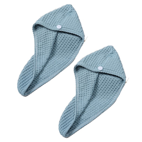 2-pack våffelhårbandana i frotté med snabb absorption för kvinnor med vått hår