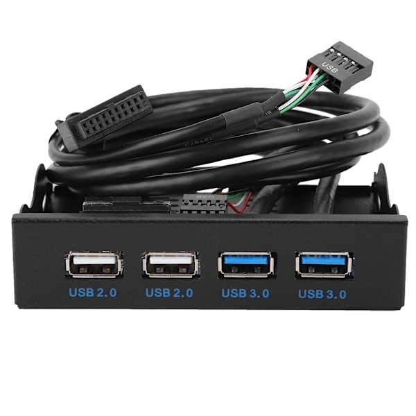 3,5-tums 19PIn T9 Pin Höghastighets USB3.0+USB2.0 4-Port Diskettenhet Frontpanel
