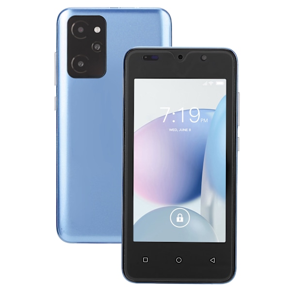 4.66in Smartphone HD-skärm RAM 2GB ROM 32GB Dubbla Kort Dubbel Standby Ansiktsigenkänning Olåst Telefon Blå