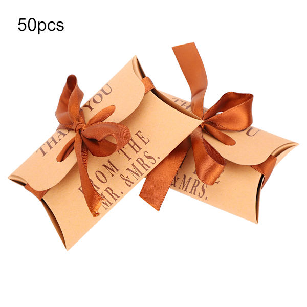 50 st Kraftpapper Kuddeformade Bröllop Födelsedagsfest Presentask