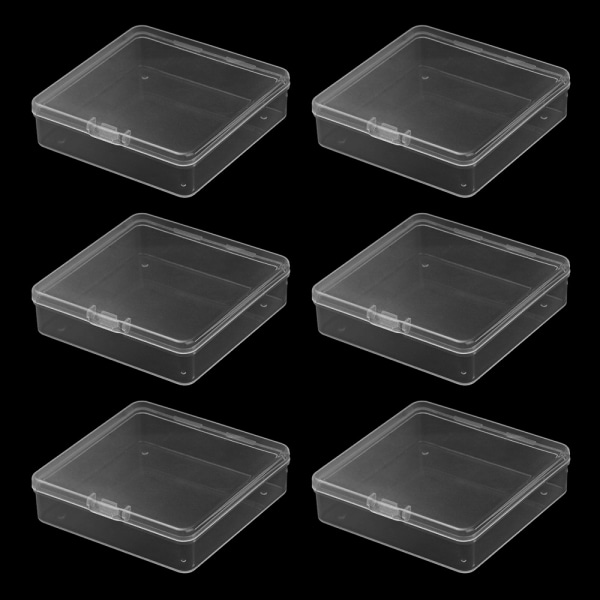 6 st transparenta plastpärlor förvaringsbehållare lådor organisatörer med lock för pärlor kort och andra hantverkstillbehör