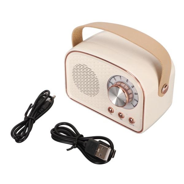 Retro Bluetooth-högtalare BT 5.0 Typ C Vintage Bärbar Trådlös Bluetooth-högtalare för Kök Skrivbord Sovrum Kontor Fest