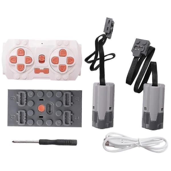 1Set Power Function Motor App Fjärrkontroll Programmering 2 Medelstora Motorset DIY Byggkloss Kompatibel med Barn