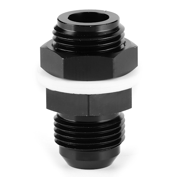 AN10 Bränslecell Bulkhead-koppling med PTFE-bricka Låsmutter CNC Aluminium Svart Anodiserad